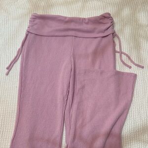 Pink Ribbed Lounge Pants